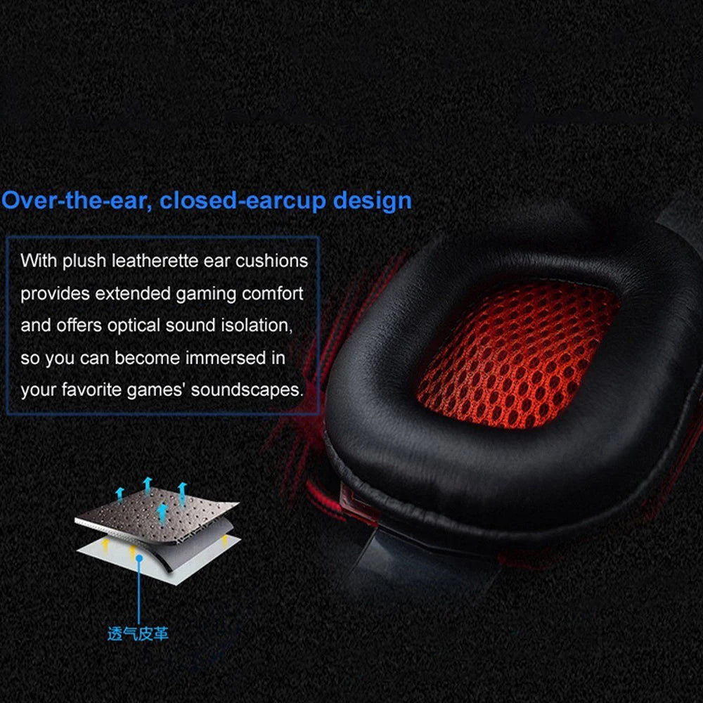 Gaming Headset With Mic Stereo Earphones Deep Bass Headphones Video Game Noise Cancelling with Microphone for PC