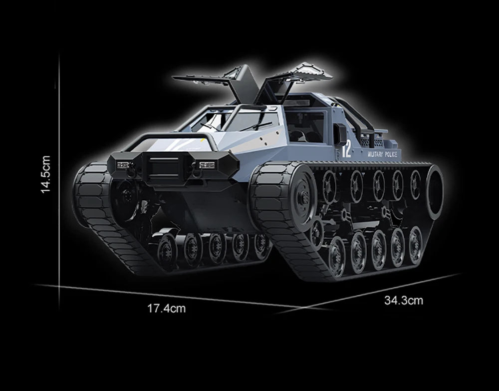 JJRC C8812 / C8812 MAX RC Car Full Scale Tracked Tank Simulation 2.4G Remote Control Car Drift LED Light Off-Road RC Toy As Gift