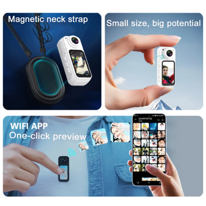 Thumb Action Camera Mini 2.7K Sport Go Pro Cameras Pocket Cam Instant 180°Angle WIFI Recorder Magnetic Attraction Bracket Camera