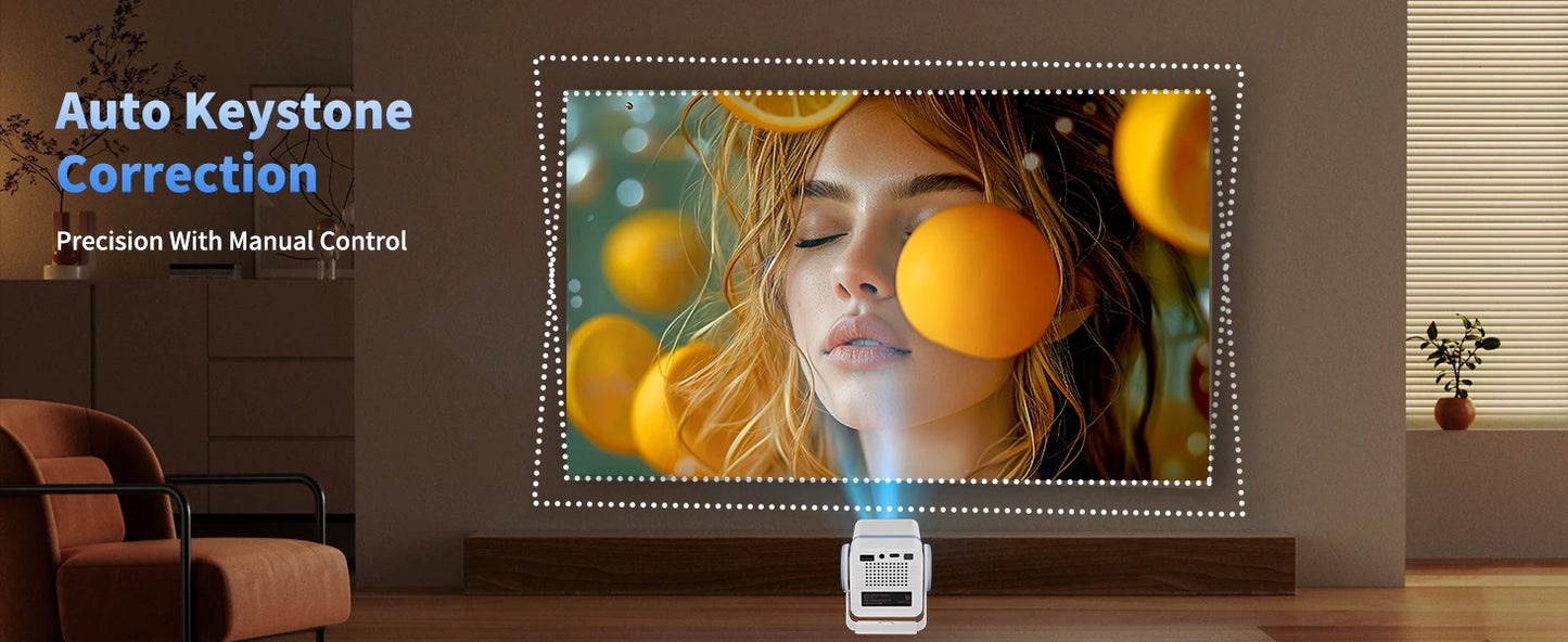 DESS Mini Projector Outdoor Portable Powered By Power Bank 4K Decoding Native 720P WiFi 6 BT 5.0 180°Rotatable Movie Projector