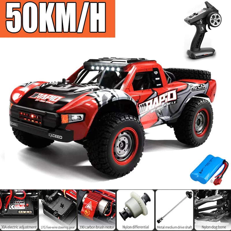 Rc Car Off Road 4x4 50km/h Or 75km/h High Speed Brushless Motor Monster Truck 1/16 Desert/Snow Racing Drift Cars Toys For Boys