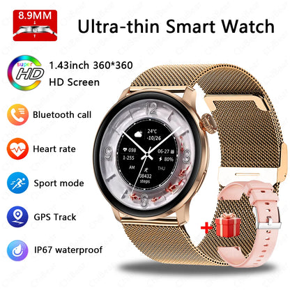 Fashion Women Bluetooth Call Smart Watch DIY Dial Health Monitoring Full Screen Touch Smartwatches 2025 New Android IOS