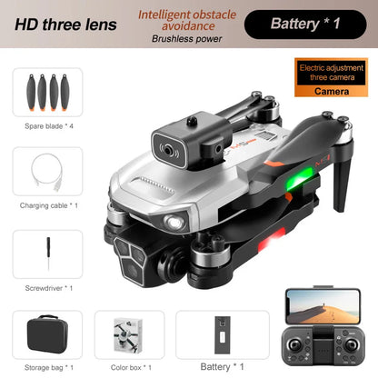 M1S Drone 4K Three Camera Brushless Motor Wide Angle Optical Flow Localization Four-way Obstacle Avoidance RC Quadcopter toys