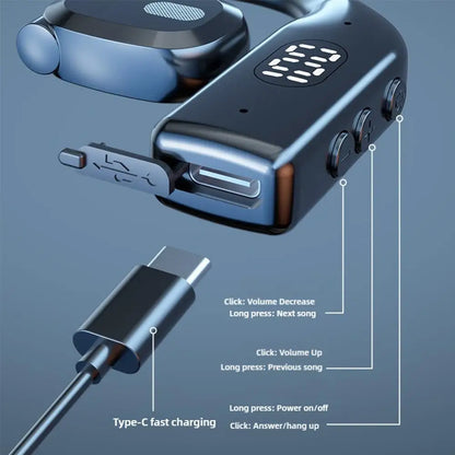 Earhooks Wireless Bluetooth 5.4 Headphones Gaming Sports Headset HiFi Stereo Noise Reduction Earbuds Earphone With Microphone