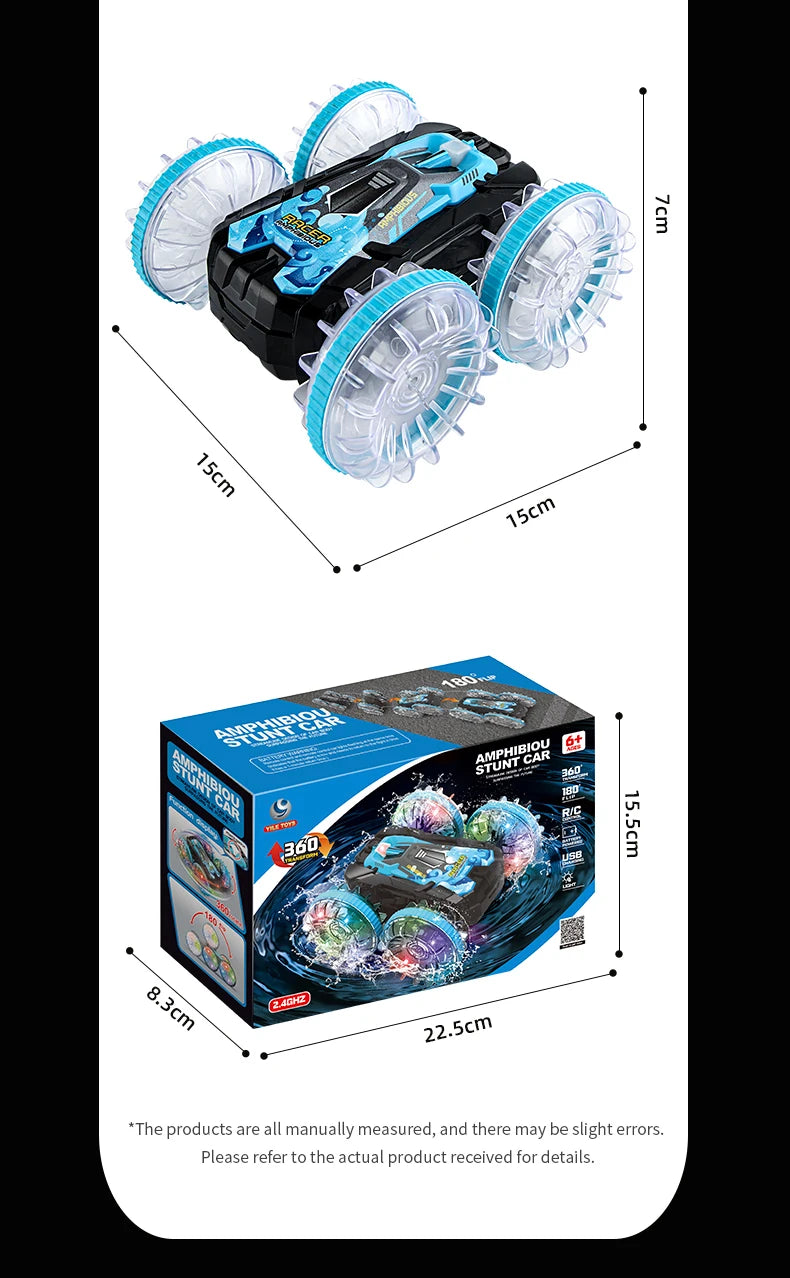 New RC Stunt Amphibious Stunt Off-road Electric Remote Control Vehicle Double-sided Tumbling Car Children's Lighting Toys Gifts