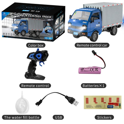 RC Truck 1:16 2.4GHZ RC Car Simulation Drift Climbing Truck With Spray and LED Lights RC Electric Truck Model Boy's Toys Gifts