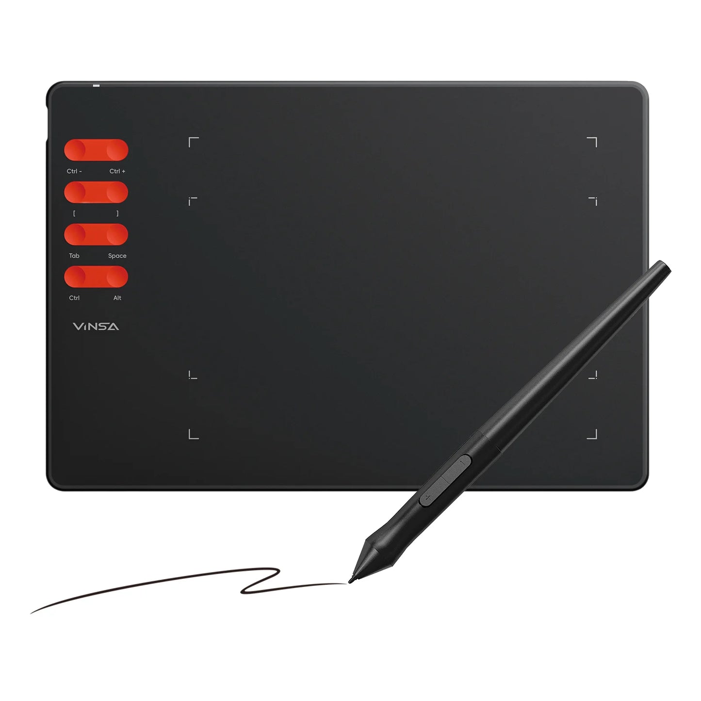 Graphics Drawing Tablet 7.6 x 5.6in Digital Art Tablet Supports 16384 Levels w/ 8 Hot Keys and Battery-free Pen Windows Android