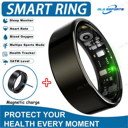 New Smart Ring 5ATM&IP68 Waterproof Rings Man Health Monitoring Heart Rate Sleep Monitor GPS Motion Sport Tracker Smartring 2025