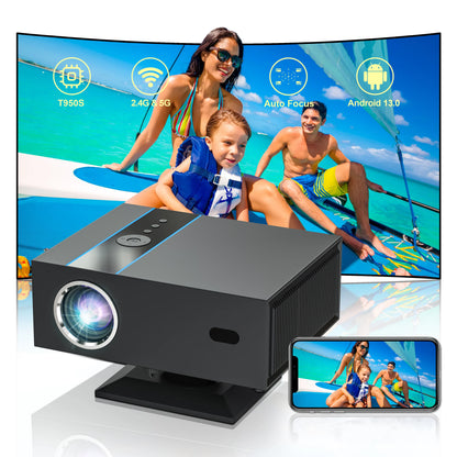 Digital Projector Support Projectors 4k Portable Autofocus 380Ansi Android 13 WiFi 11 BT5.2 Home Portable Mini Projector