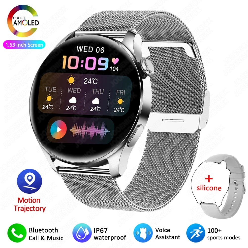 2025 New Watch 3 Smart Watch Men 1.53 Inch HD Screen GPS Fitness tracker Bluetooth Call Health IP67 Waterproof Smartwatch Man