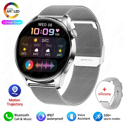 2025 New Watch 3 Smart Watch Men 1.53 Inch HD Screen GPS Fitness tracker Bluetooth Call Health IP67 Waterproof Smartwatch Man