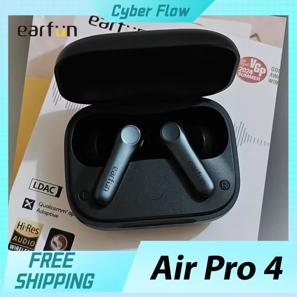 EarFun Air Pro 4 Wireless Earphone Active Noise Reduction HI-FI Bluetooth5.4 Earphones E-sports IPX5 Waterproof PC Gamer Earbuds