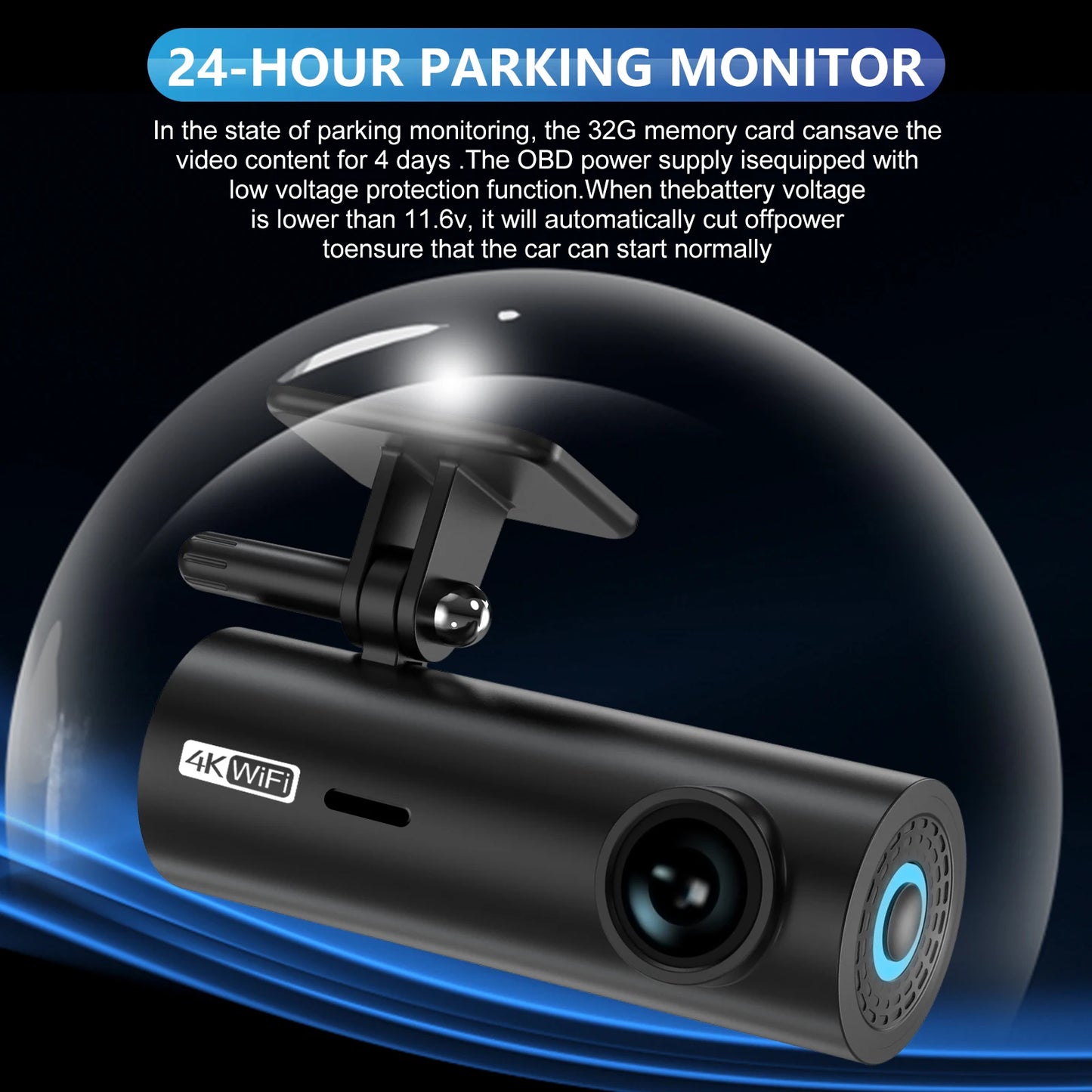 Dash Cam 4K Wifi Camera for Car Dashcam 24h Parking Monitor Dvr Para Coche Mini Kamera Samochodowa Rejestrator Video Registrator