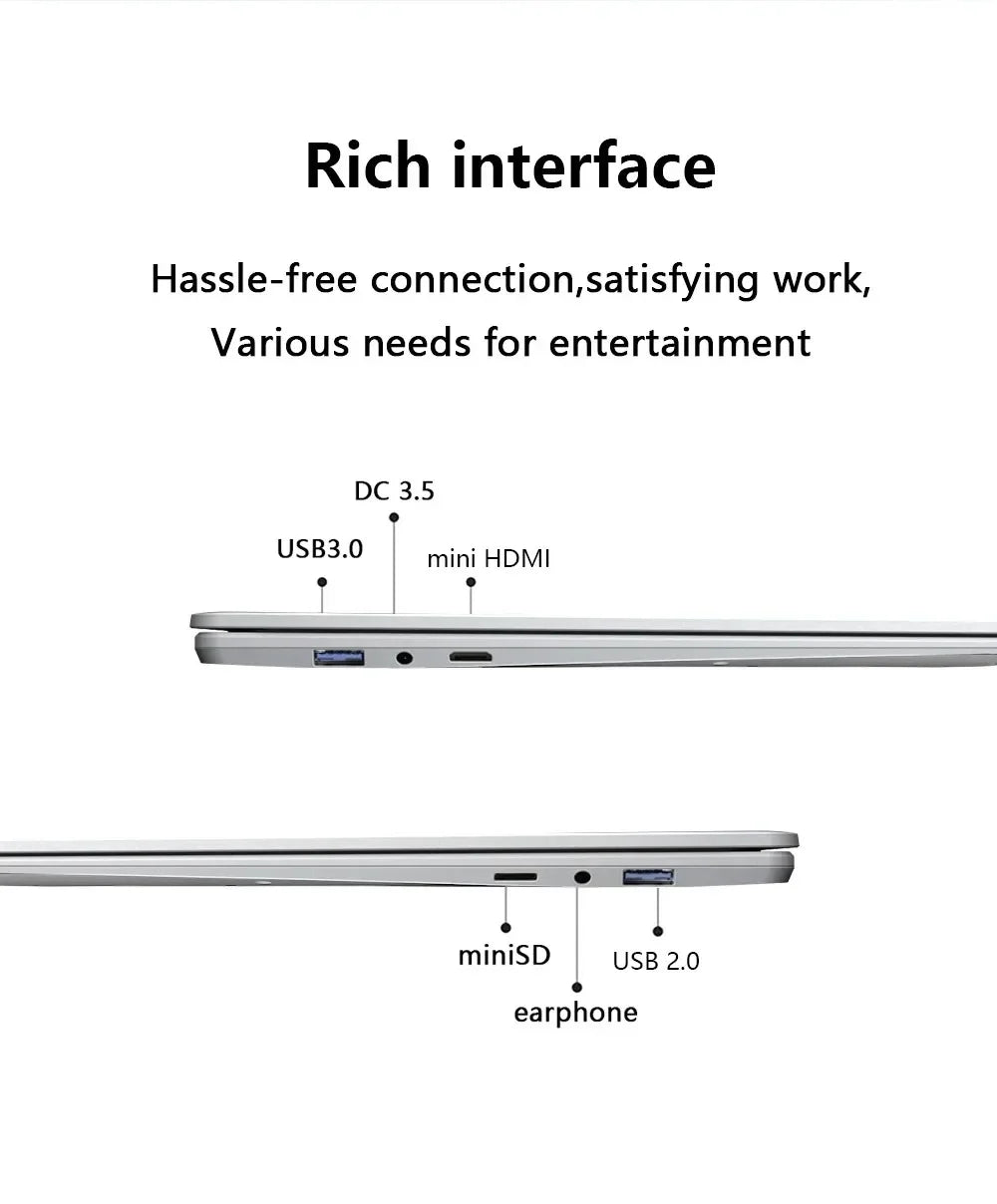 CARBAYTA 15.6" Laptop Computer Intel Celeron N5095 Notebook PC 16 32G Ram 128GB-2TB SSD Office Study PC Windows 11 1080P Laptops