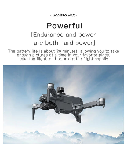 L600 PRO MAX GPS Drone Professional 4K 3-Axis PTZ HD Dual Camera Obstacle Avoidance Brushless Motor 5G WIFI RC Quadcopter Toys