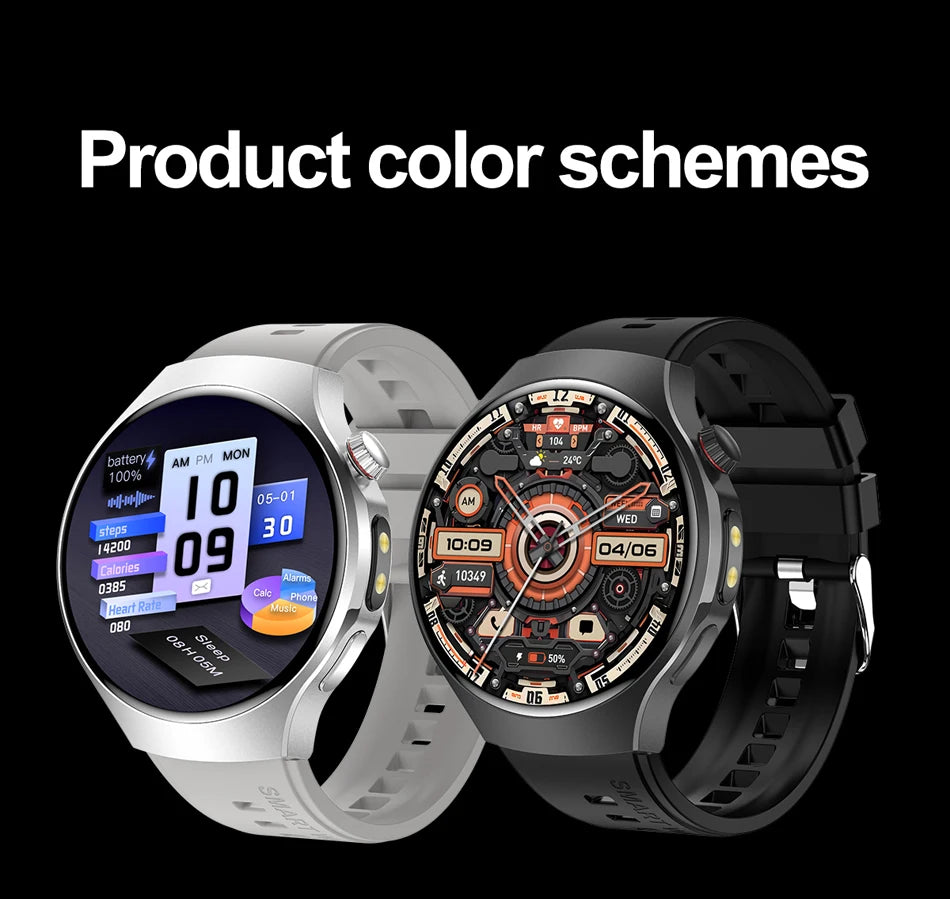 LED Outdoor Smart Watch Men 100+Sports Mode 1.53 360*360 HD AMOLED Screen LED Flashlight IP67 Waterproof Voice Call Smartwatch