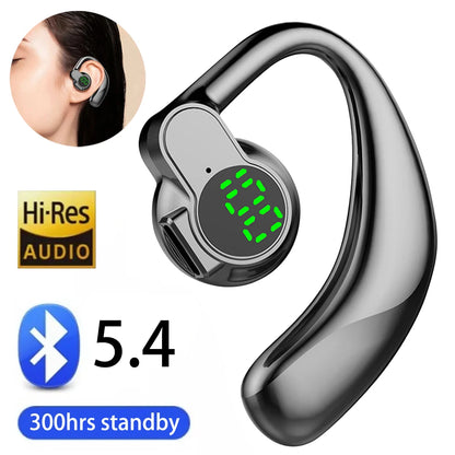 ‌Open-Ear Wireless Earphones Bluetooth 5.4 -Bone Conduction ENC Noise Cancelling with LED Display for Sports/Driving/Gaming ‌