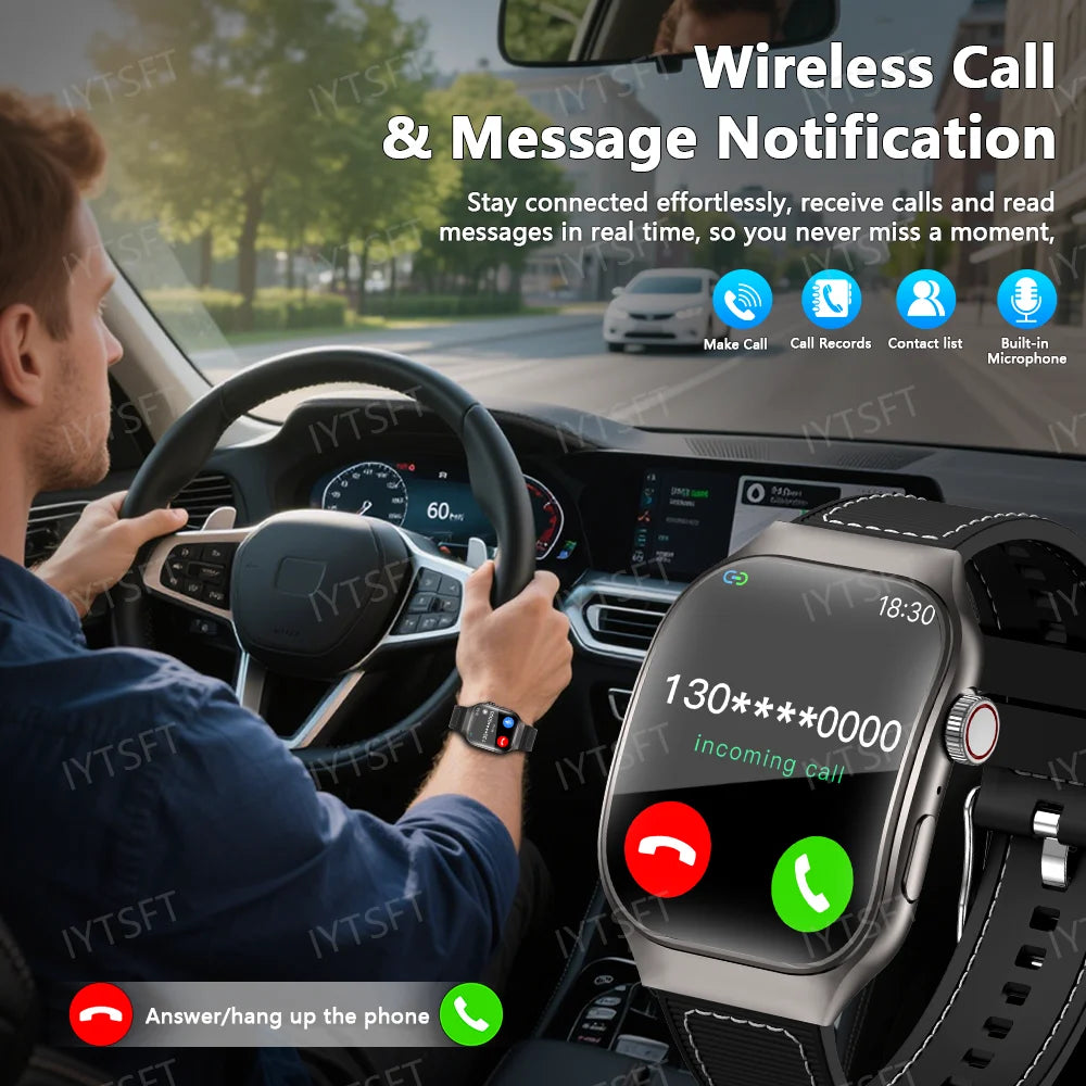 LAXASFIT New Curved Screen Women's Smart Watch 2.01'' AMOLED HD Touch Screen Bluetooth 5.3 Voice Call Men's Fitness Smart Watch