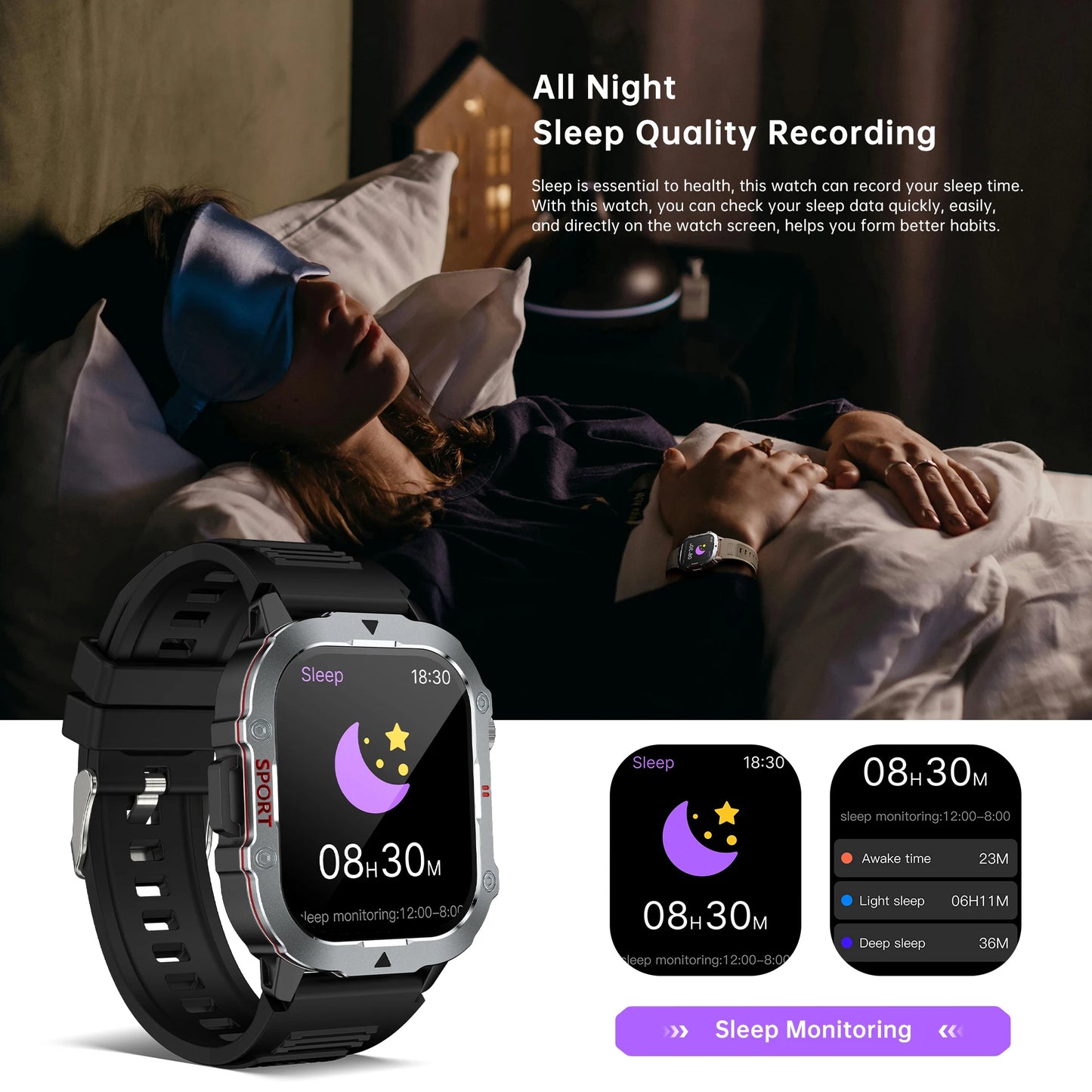 Smart Watch, Supports Answering Phone, 100+ Sports Mode, Sleep Tracking, Suitable for Men and Women, Compatible with iPhone and