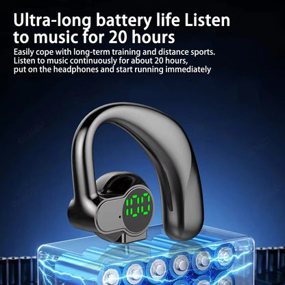 ‌Open-Ear Wireless Earphones Bluetooth 5.4 -Bone Conduction ENC Noise Cancelling with LED Display for Sports/Driving/Gaming ‌
