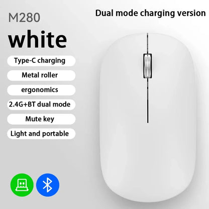 Xiaomi Bluetooth Wireless Mouse Dual Mode DPI Adjustable 2.4G Type-C Rechargeable Silent Ergonomic Morandi Portable Office Mouse