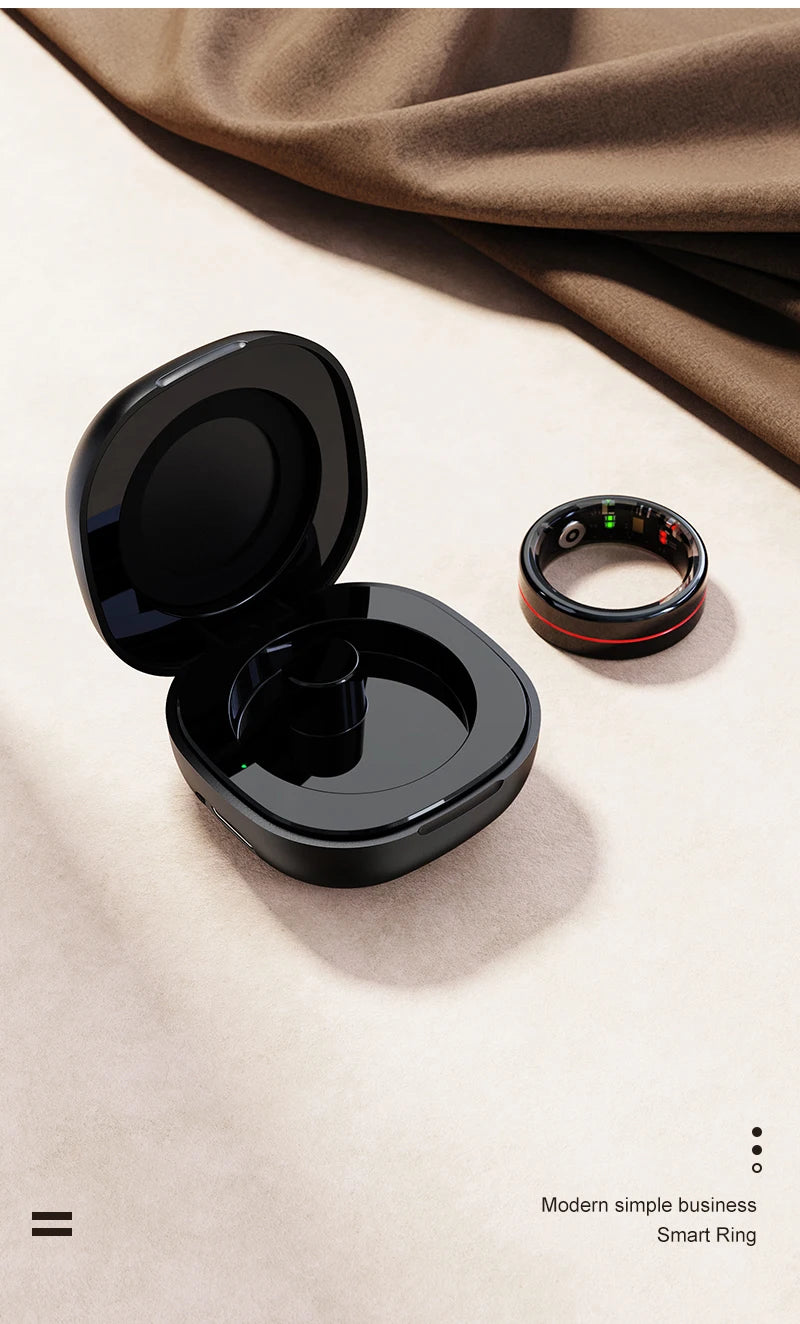 R04 Smart Ring for Men Women 5ATM Waterproof With Charging Case Health and Sleep Monitor Ring Multi-sport Mode Camera Control
