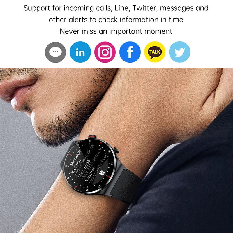 GPS NFC ECG+PPG Business Smart Watch Men Bluetooth Call Health Sleep Monitoring Multiple Sports Mode Waterproof Smartwatch Men