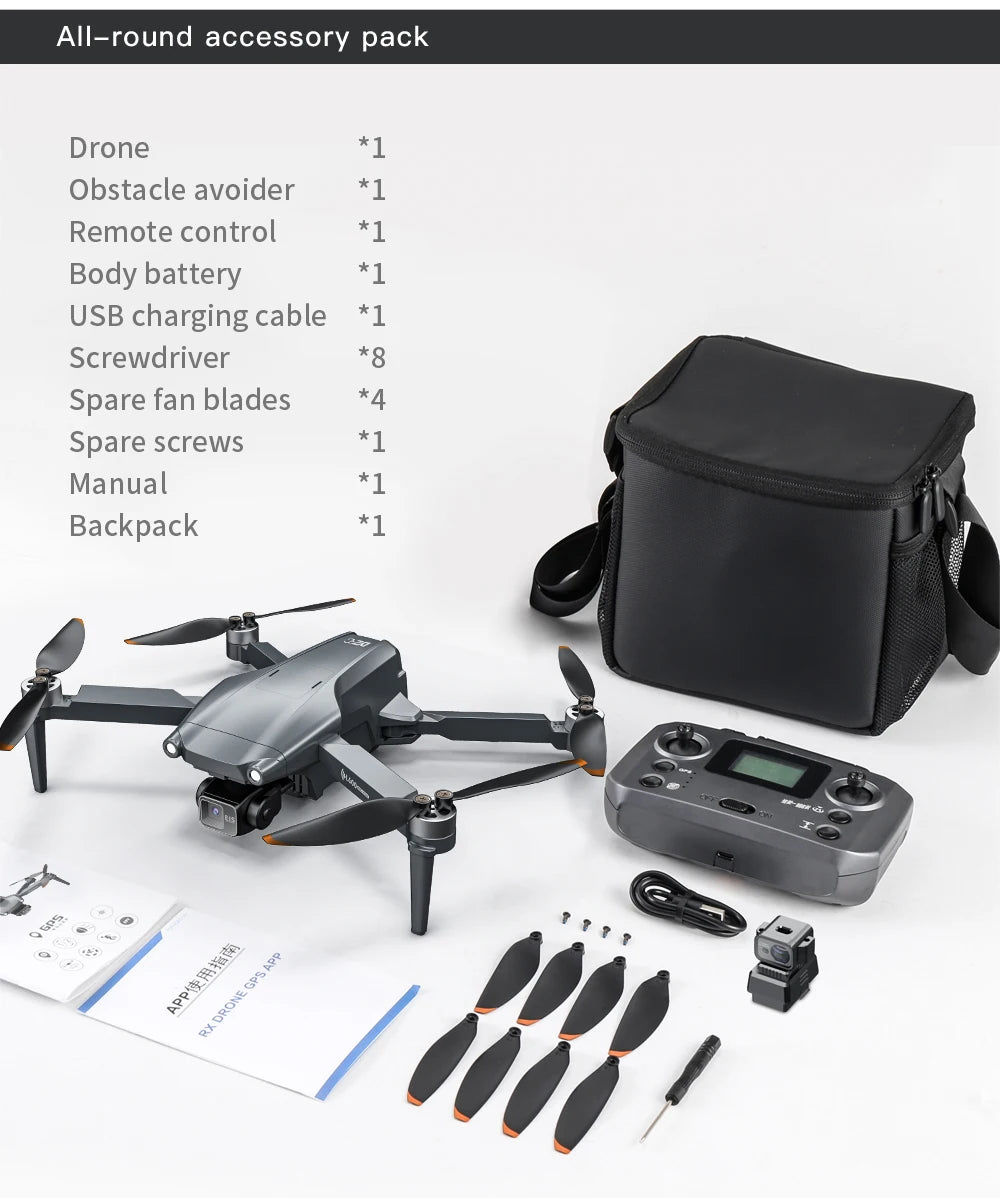 L600 PRO MAX GPS Drone Professional 4K 3-Axis PTZ HD Dual Camera Obstacle Avoidance Brushless Motor 5G WIFI RC Quadcopter Toys