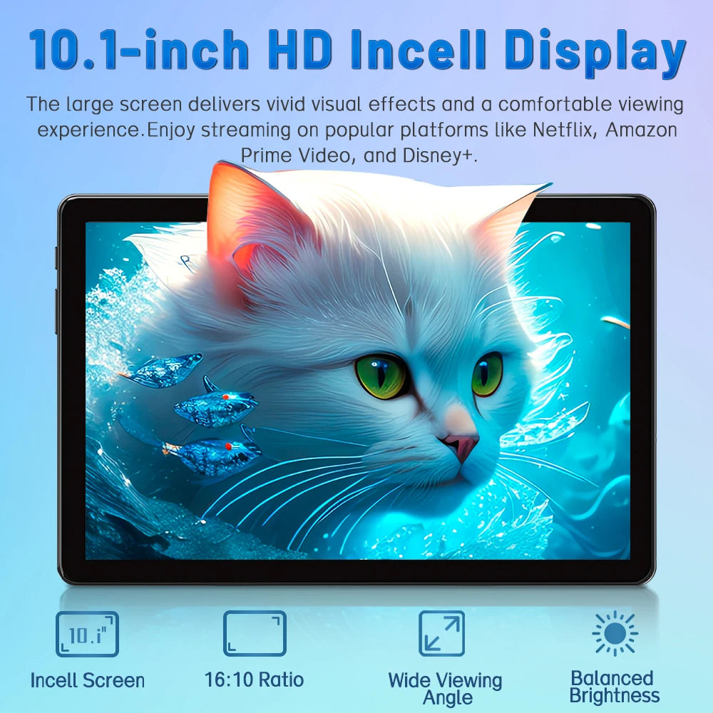 Tablet 10.1 Inch, 2025 Android 15 Tablets, 12GB+128GB, 1TB Expand, Widevine L1 Compatible Octa-Core Tablet with 6000mAh Battery
