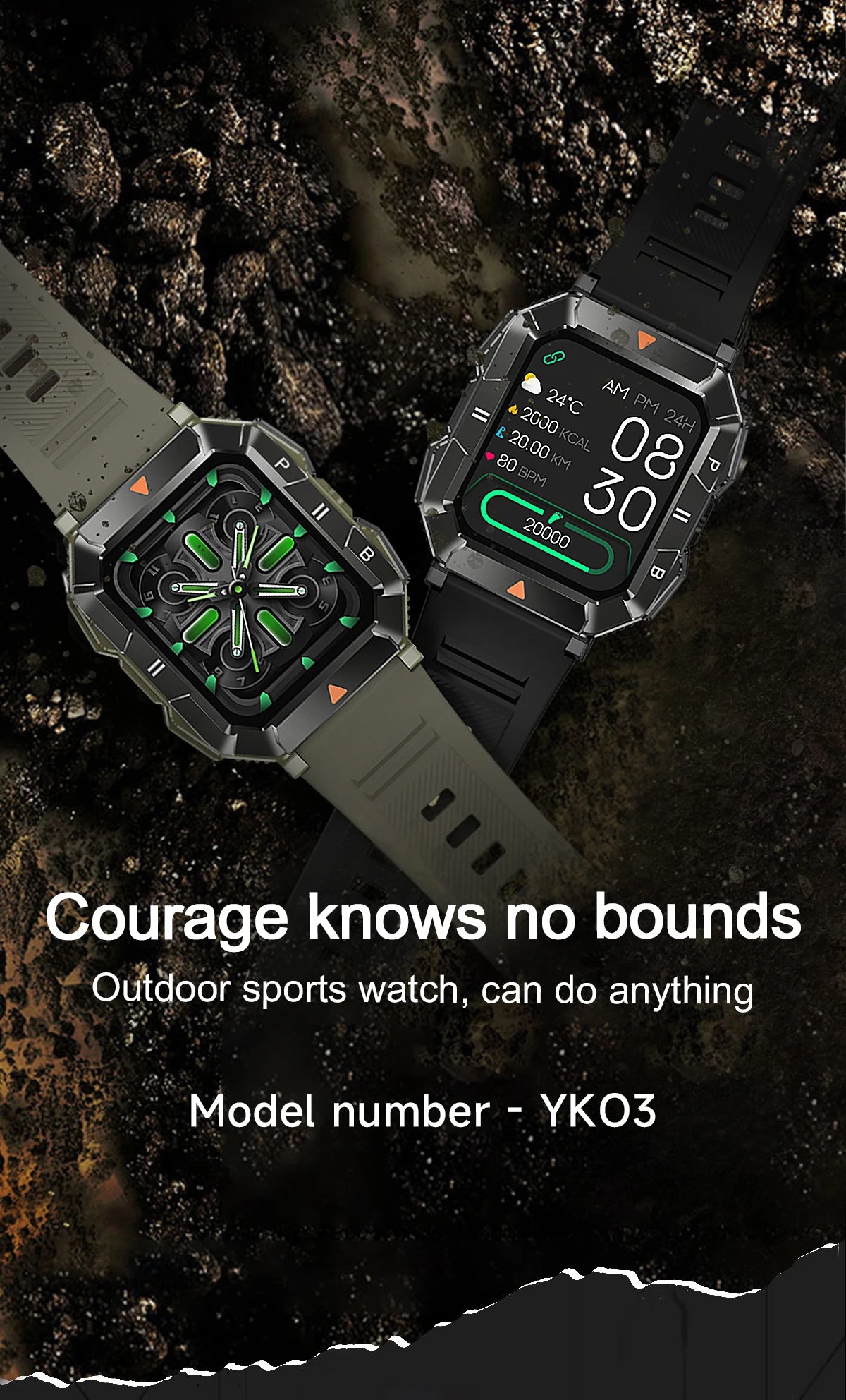 New Outdoor Rugged Military GPS Sports Track Smartｗatches Men's Waterproof Bluetooth Call Voice Assistant Heart Rate Smart Watch