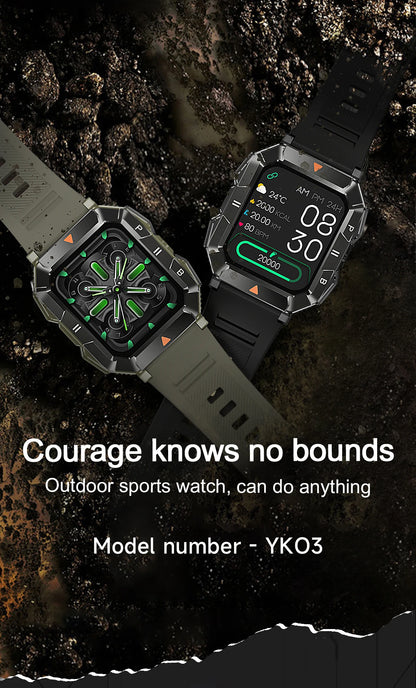 New Outdoor Rugged Military GPS Sports Track Smartｗatches Men's Waterproof Bluetooth Call Voice Assistant Heart Rate Smart Watch