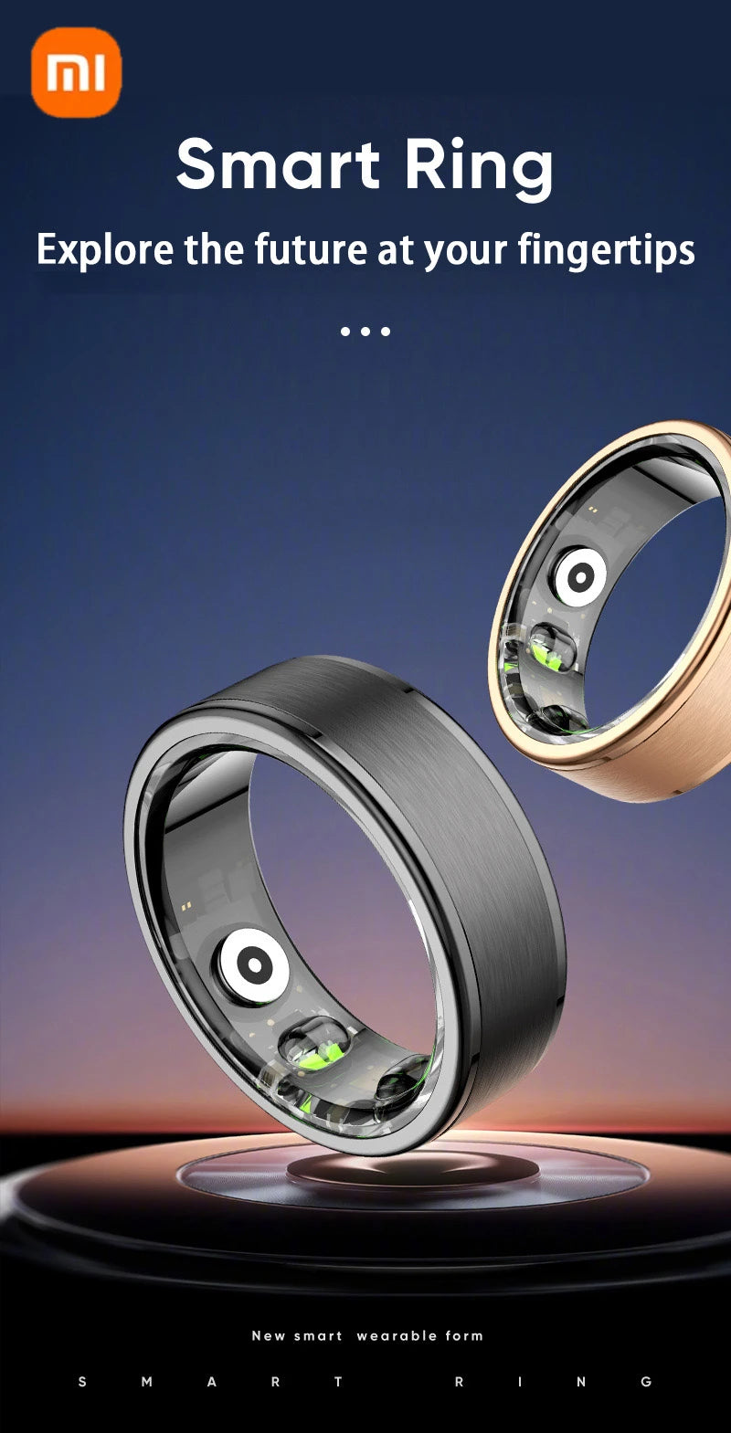Xiaomi MIJIA Smart Ring With Charging Case Health Monitor Sleep Distance Calories IP68&5ATM Waterproof Multi-sport Men Women NEW