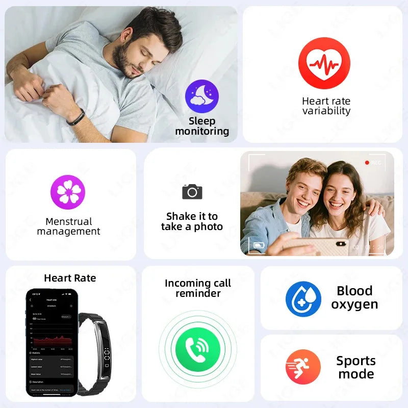 LIGE New Sport Fitness Tracker Smart Band Bracelet Heart Rate Blood Oxygen Sleep Monitor Pedometer Call Reminder Smartwatch 2025