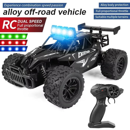 RC Alloy Car 1:16 Scale 2WD Off-Road Climbing Remote Control Car With LED Light 20KM/H High Speed Toys Gifts For Boys Girls Kids