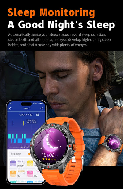 GPS Outdoor 1000mAh Battery Smartwatches Men 100+ Sports Mode Compass Heart Rate 3ATM Waterproof Bluetooth Call Smart Watch