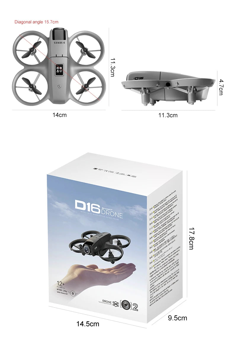 For Xiaomi D16 Mini Drone 8K HD Dual Camera Profesional 180° Electric Adjustable GPS Positioning Obstacle avoidance Bushless UA