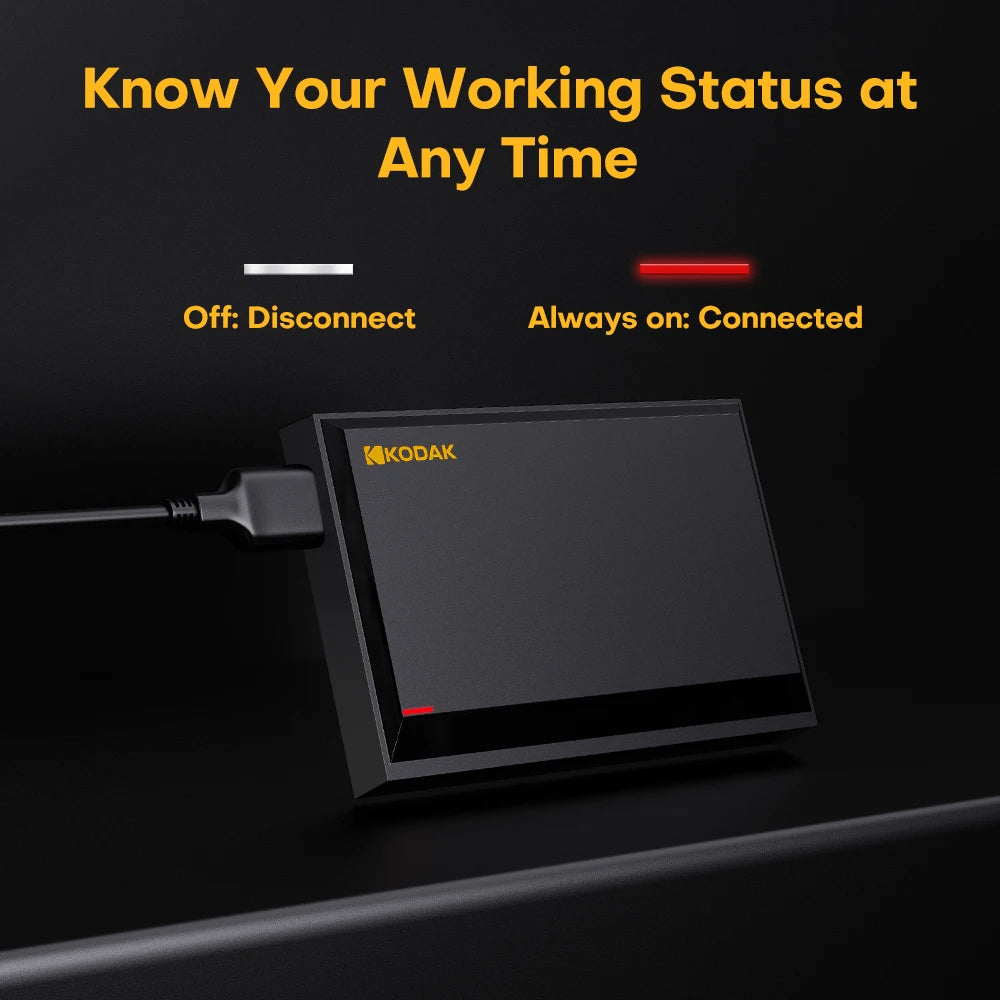 KODAK Portable External Hard Drive PHDD 500G/1TB High-Speed Storage for PC, Laptop, PS5, PS4 Lag-Free Gaming & Large File Transf