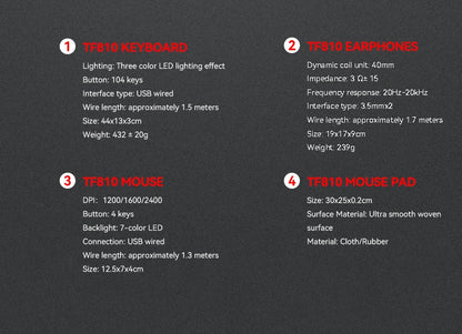 USB Keyboard And Mouse Gaming Headset Combos 4 In 1 English Gaming Wired RGB Keyboard Mouse Set With Mouse Pad and Headphones