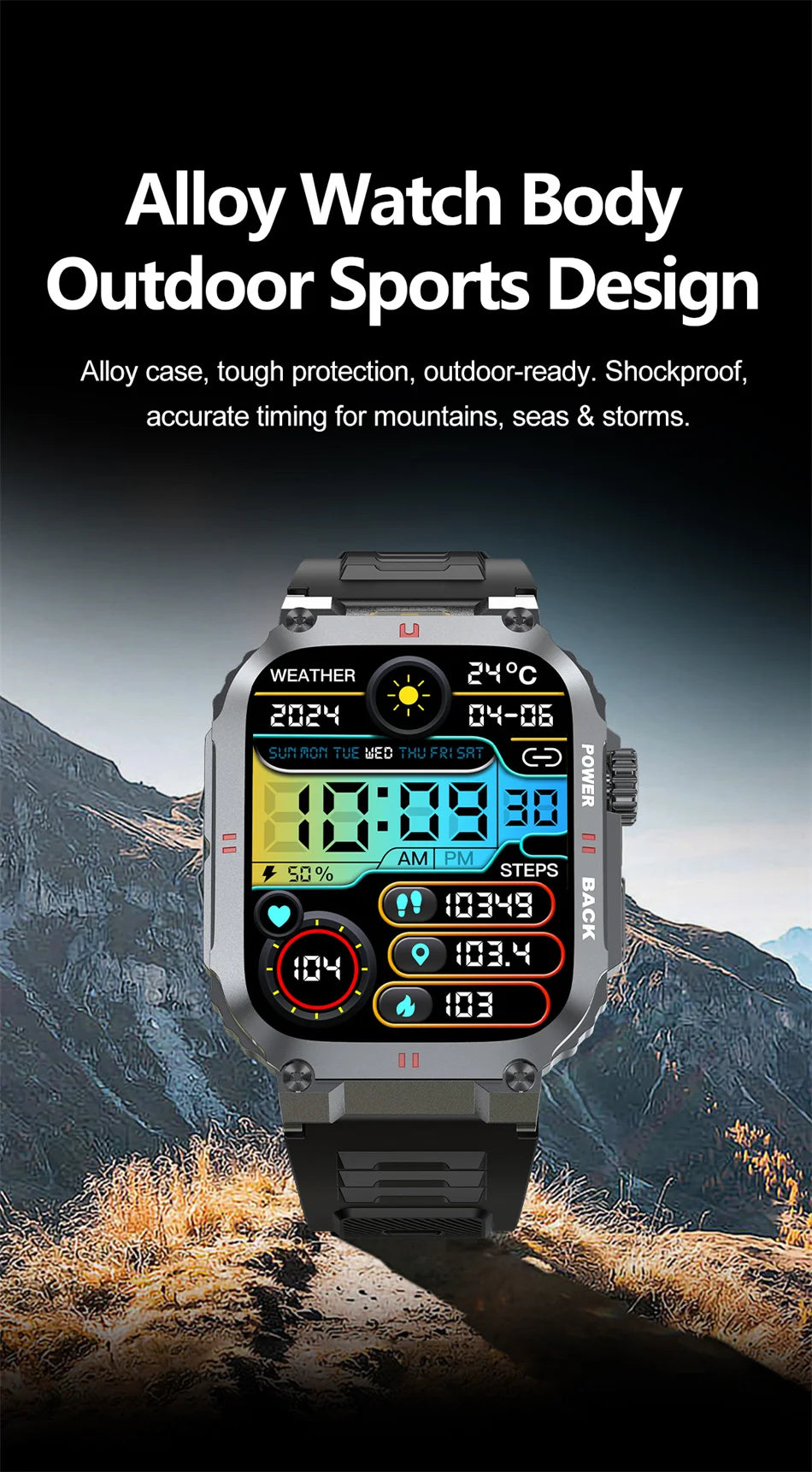 Men's Outdoor Sports Bluetooth Call Smart Watch 1.91 Inch Full Screen Touch Flashlight 110+ Sport Mode Smartwatch 2025 New