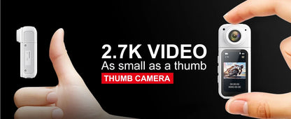 Thumb Action Camera Mini 2.7K Sport Go Pro Cameras Pocket Cam Instant 180°Angle WIFI Recorder Magnetic Attraction Bracket Camera
