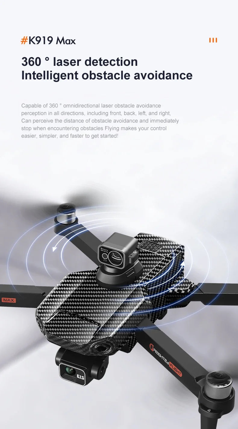 New K918 Drone GPS 8K Professional HD 360° Dual Cameras 5G WIFI Brushless Motors Obstacle Avoidance Foldable Quadcopter