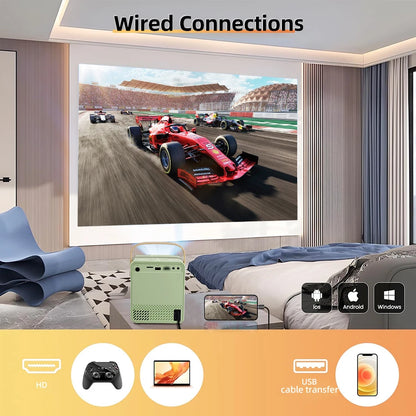 4K Ultra HD Projector, Built in Android System, 5G WiFi Connection to Phone Screen Projection, Compact and Portable, Suitable fo