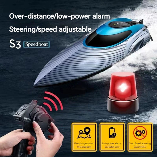 New S3 Remote-Controlled Boat High Horsepower 37cm Large Remote-Controlled High-Speed Speedboat Charging Boat Model Water Toy