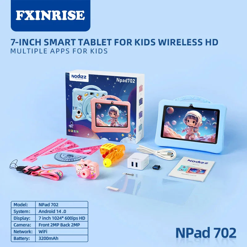 2025 New Kid's Tablet Android 14 7.1 HD Screen 1280*600 IPS 4GB+128GB Memory 3200mAh GPS Satellite Positioning Tablet Boys Girls