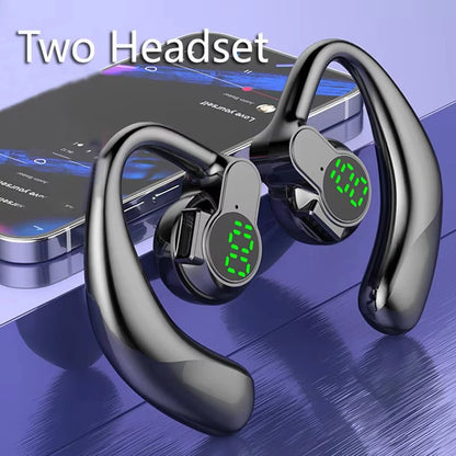 ‌Open-Ear Wireless Earphones Bluetooth 5.4 -Bone Conduction ENC Noise Cancelling with LED Display for Sports/Driving/Gaming ‌