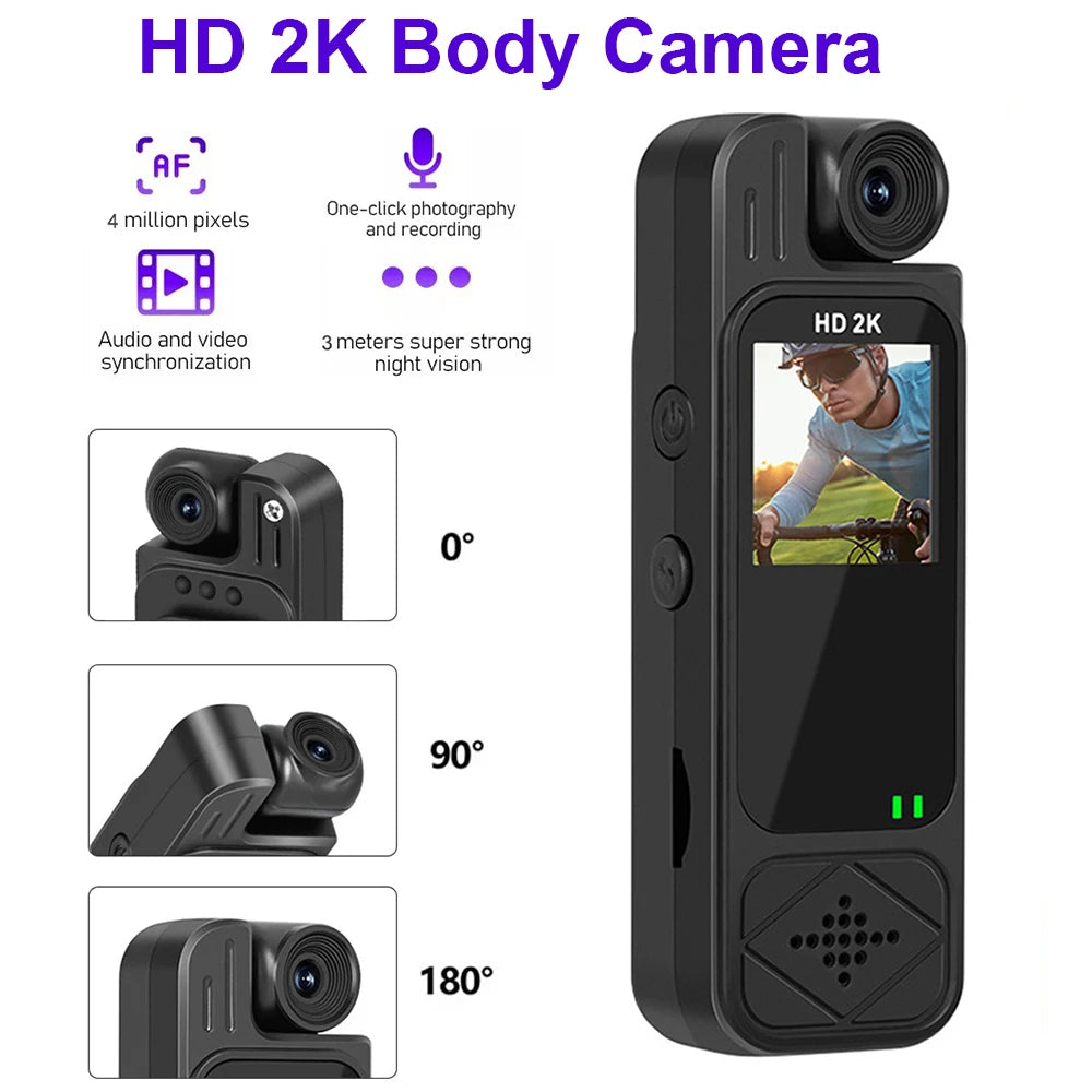 2K Full HD Sport& Action Video Cameras for Body Mounted Camera Night Vision Digital Video Recorder 1.3inch Bodycam Police Camera