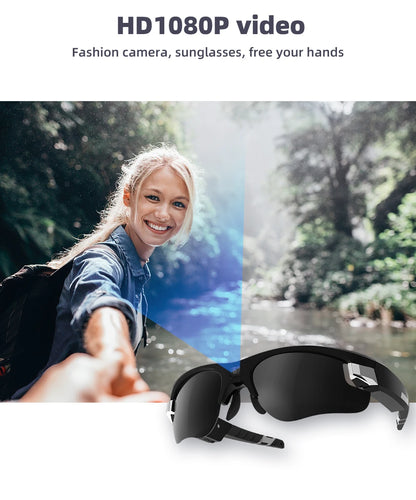 FHD Sports Video Recorder Glasses Mini Action Camera Portable Smart Cam Sunglasses Wearable Bodycam  Driving Bike Riding Outdoor