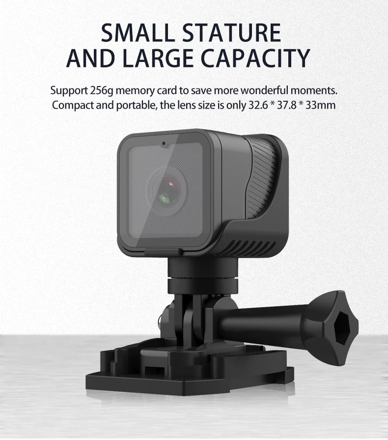 1080P HD Portable Sports Mini Camera with Hotspot WiFi Waterproof Camera, Motorcycle and Bike Camera Anti Shake Outdoor Sports