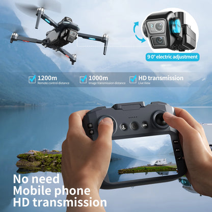 XT606 GPS Screen Control Brushless Drone 5G Optical Streaming Folding HD Dual Camera Screen Large 4.3 Inch One Key Return Flight