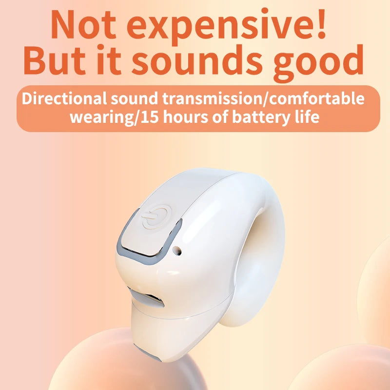 Ear clip earphones, Bluetooth wireless earphones, comfortable to wear for sports, office, leisure, and long battery life